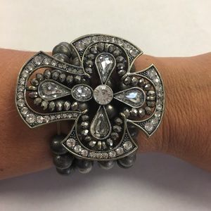 Cross Bracelet with rhinestone accents